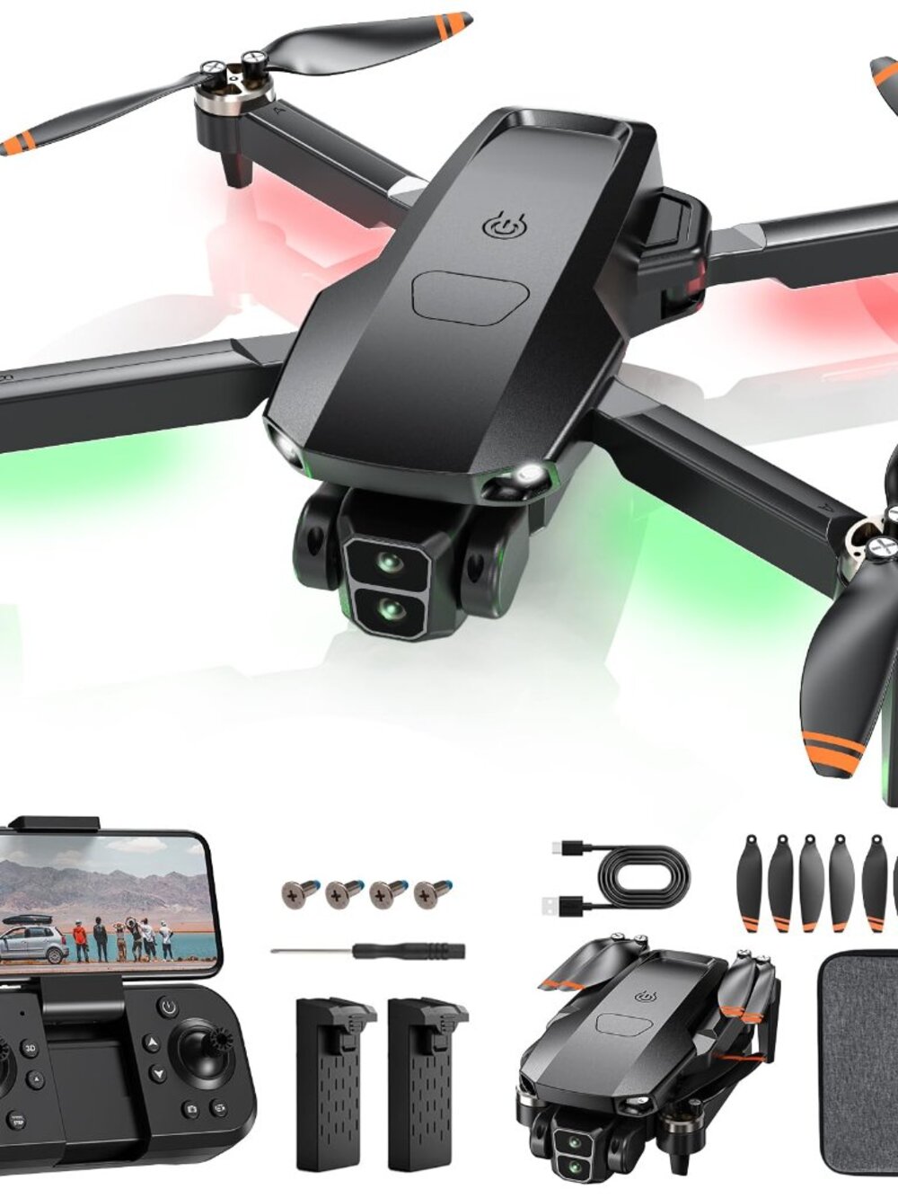 NEW Drone with Camera for Adults Brushless Motor 2K 40 Mins Flight Auto Hover RC